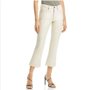 NWT Good American Faux Leather Taupe Boot Cut Crop Pants
